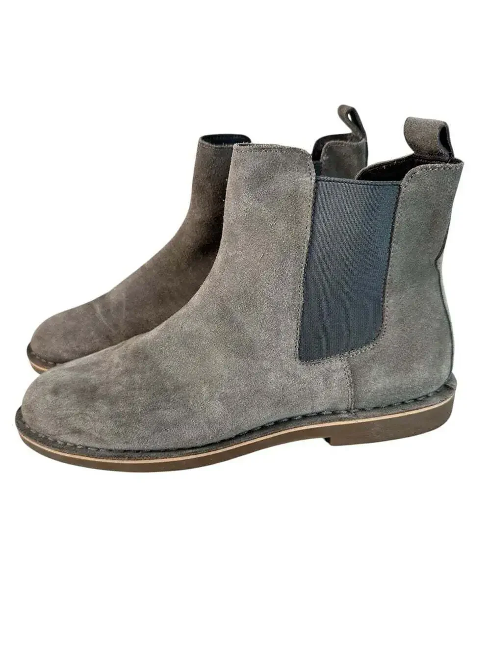 The Rail Mens Suede Chelsea Boots With Rubber Soles Size Grey Classic Casualcore
